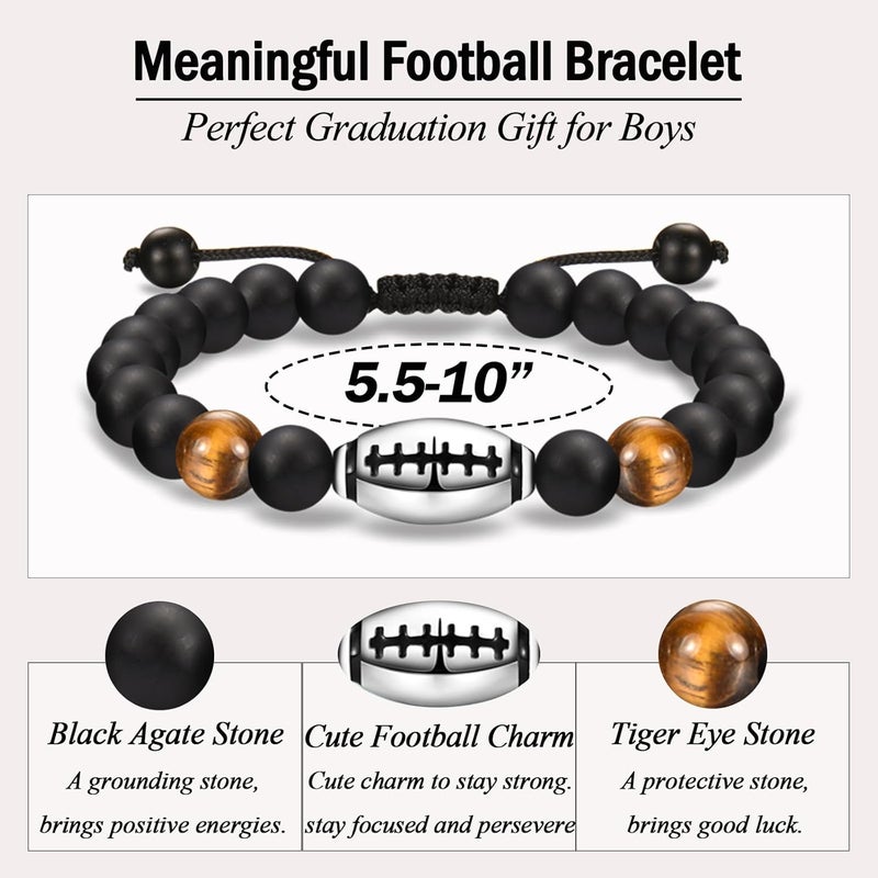 EFVISD Store Soccer Football Basketball Baseball Hockey Bracelet Gifts for Boys Players Team Lovers Son Grandson Brother Nephew Friend as Birthday/Valentines Day/Graduation/Back to School/Christmas Gifts - Image 4